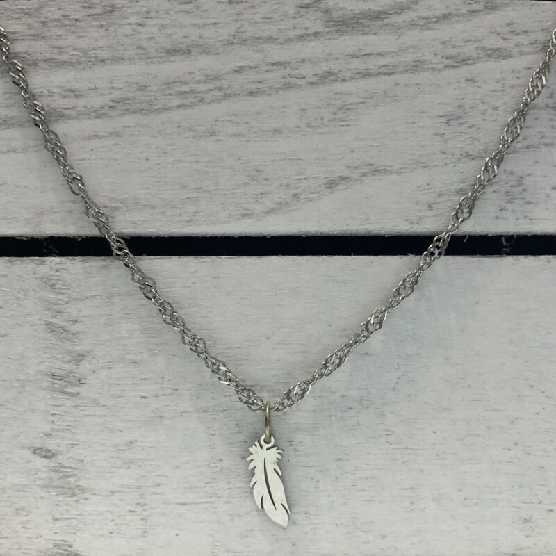 Silver Feather Necklace - Image 4