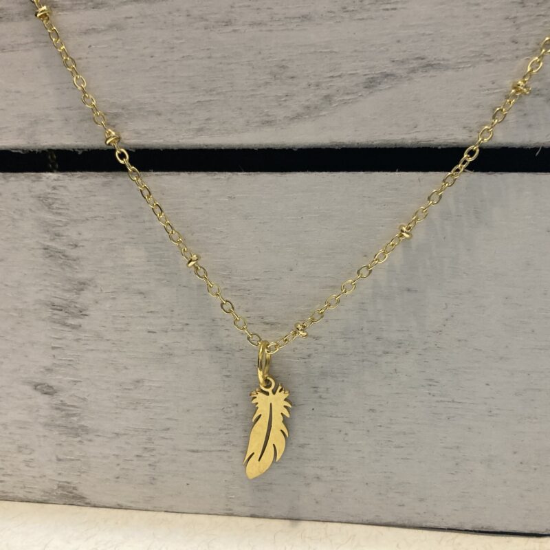Gold Feather Necklace