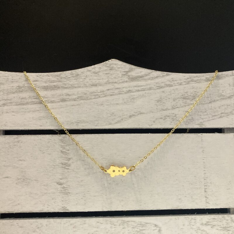 Double Flower Gold Necklace - Image 2