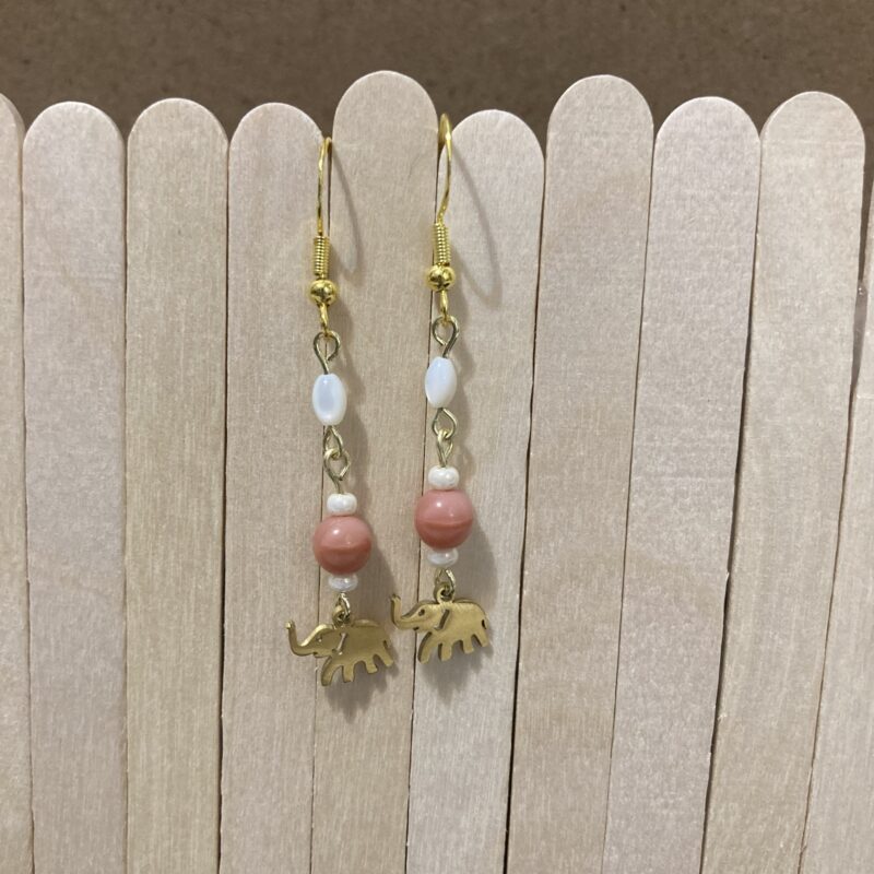 Pink Elephant Earrings - Image 2