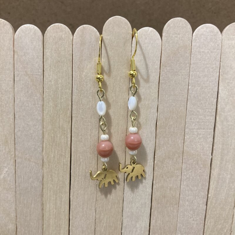 Pink Elephant Earrings