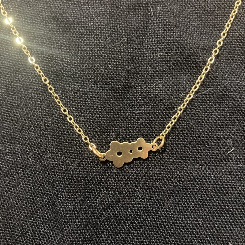 Double Flower Gold Necklace - Image 3